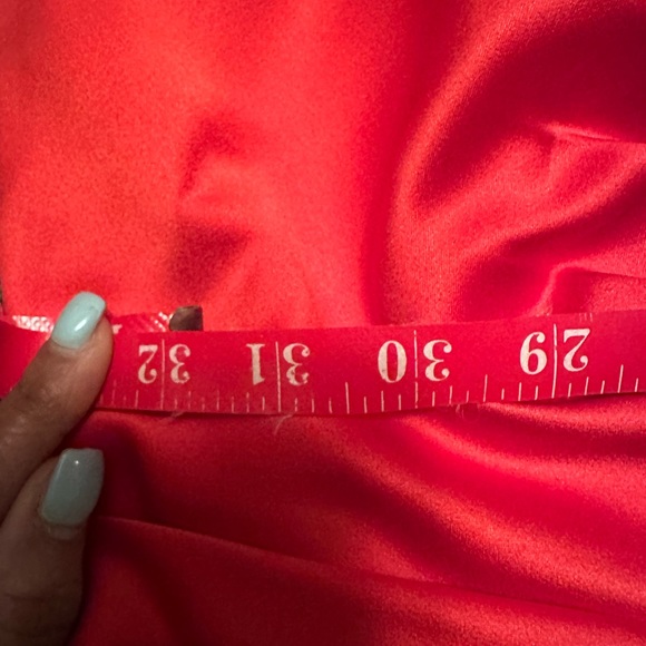 Red Satin staples full length gown . - Picture 6 of 10